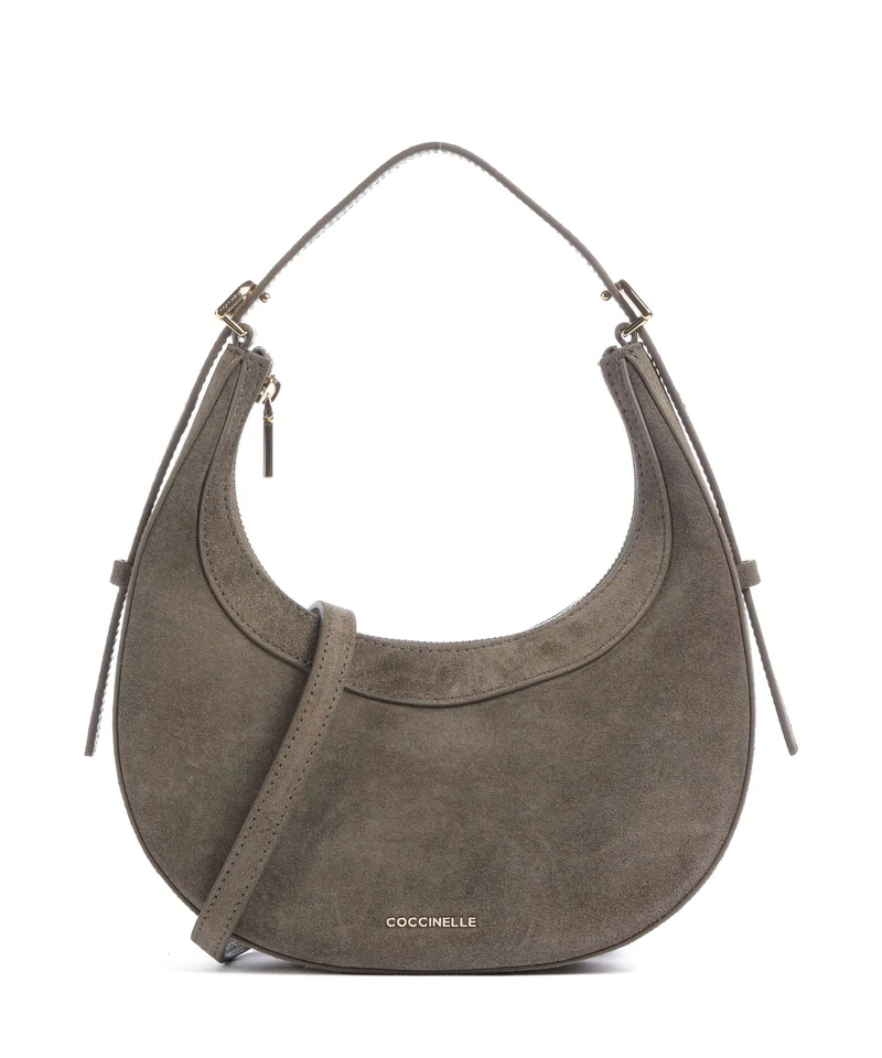 Coccinelle Whisper Suede Axelremsväska fango