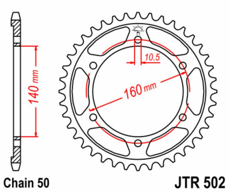JT SPROCKETS Steel Standard Rear Sprocket 502 - 530 JTR502.44