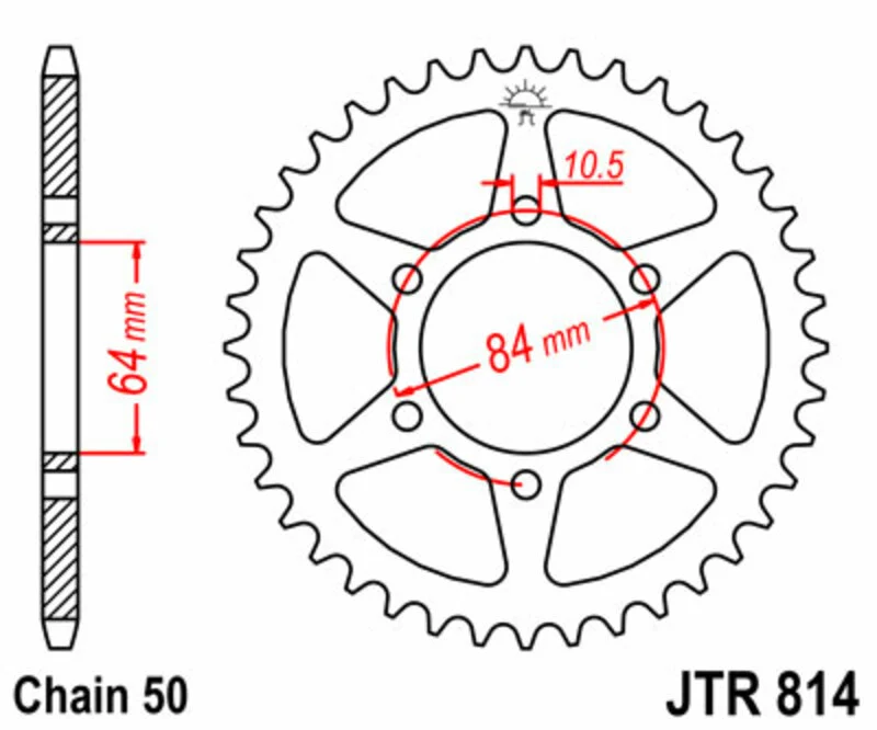 JT SPROCKETS Steel Standard Rear Sprocket 814 - 530 JTR814.33