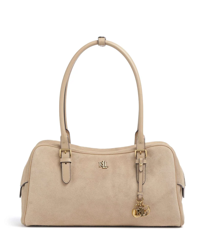 Lauren Ralph Lauren Marcy Large Axelremsväska tan