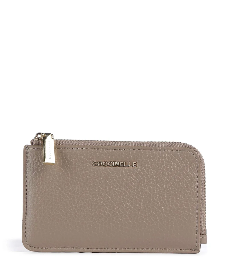 Coccinelle Metallic Soft Korthållare warm taupe