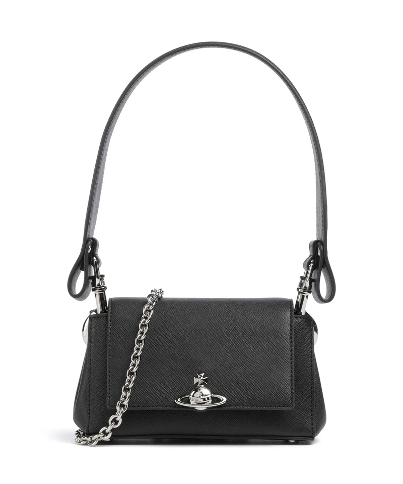 Vivienne Westwood Hazel Saffiano Plain Small Axelremsväska black