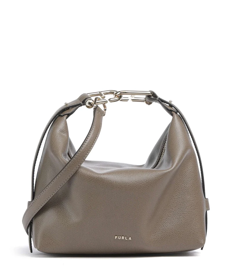 Furla Tonie Mini Axelremsväska muddy gray